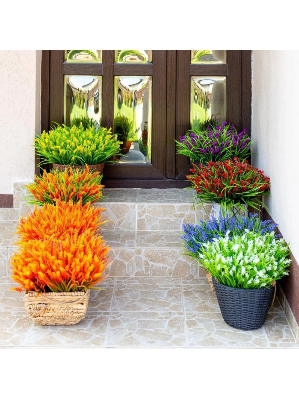 20 Bundles Artificial Lavender Flowers - Realistic Fake Plants for Outdoor Decor